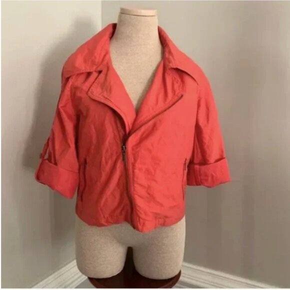 CAbi Women's Scooter Jacket Asymmetrical Zip Up Moto Size Medium - Picture 2 of 10